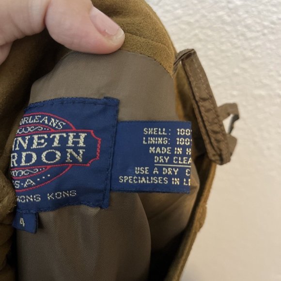 Vintage Kenneth Gordan Brown Leather Suede Pencil Maxi Skirt With Buttons Sz 4 - Picture 5 of 10